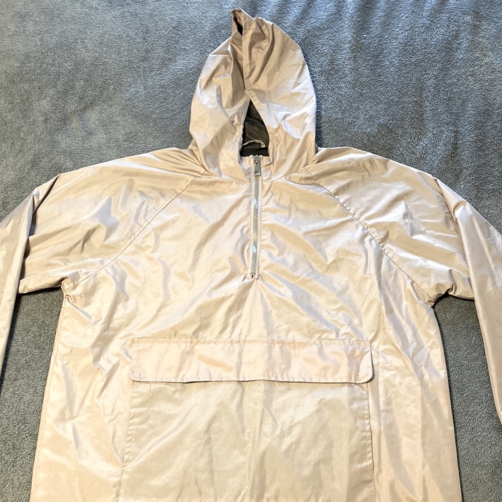 Designer pink pullover windbreaker